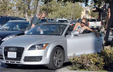 Sienna Miller was spotted getting in on her brand new Audi TT car.